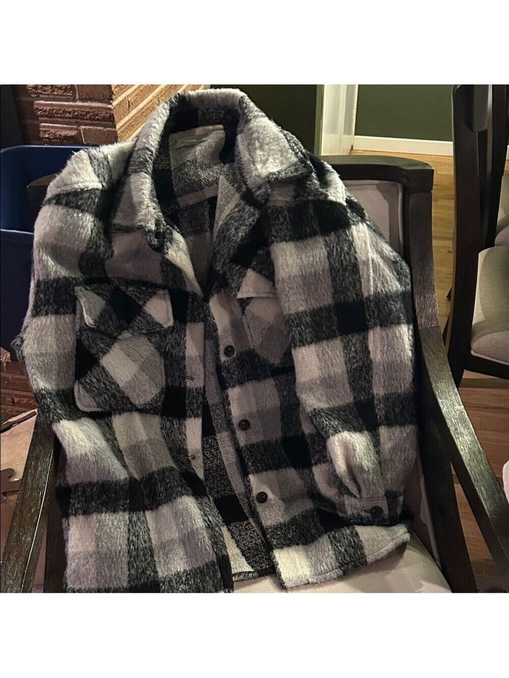 Charlie Paige Black and Gray Checkered Jacket